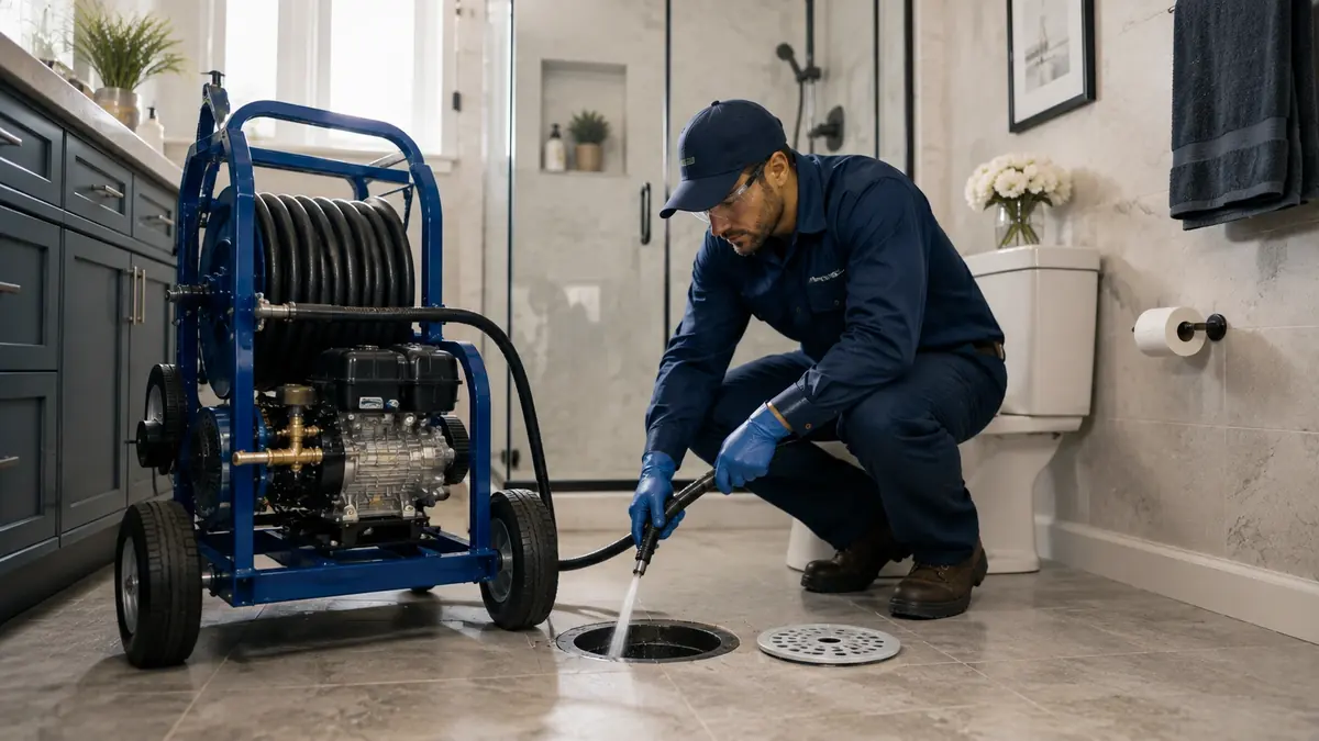 Bathroom Drain Hydro Jetting in Huntington Park