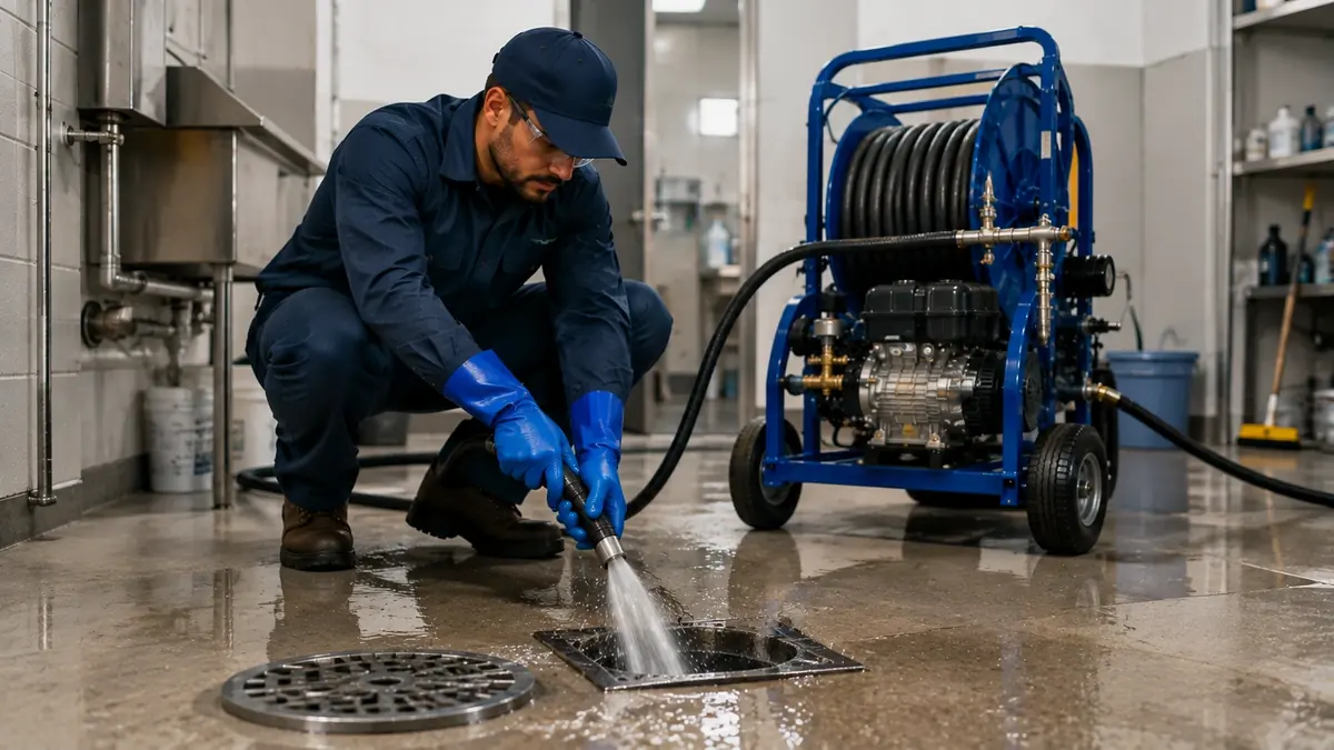 Floor Drain Hydro Jet Cleaning in Huntington Park