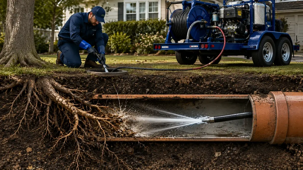 Tree Root Removal with Hydro Jetting in Huntington Park